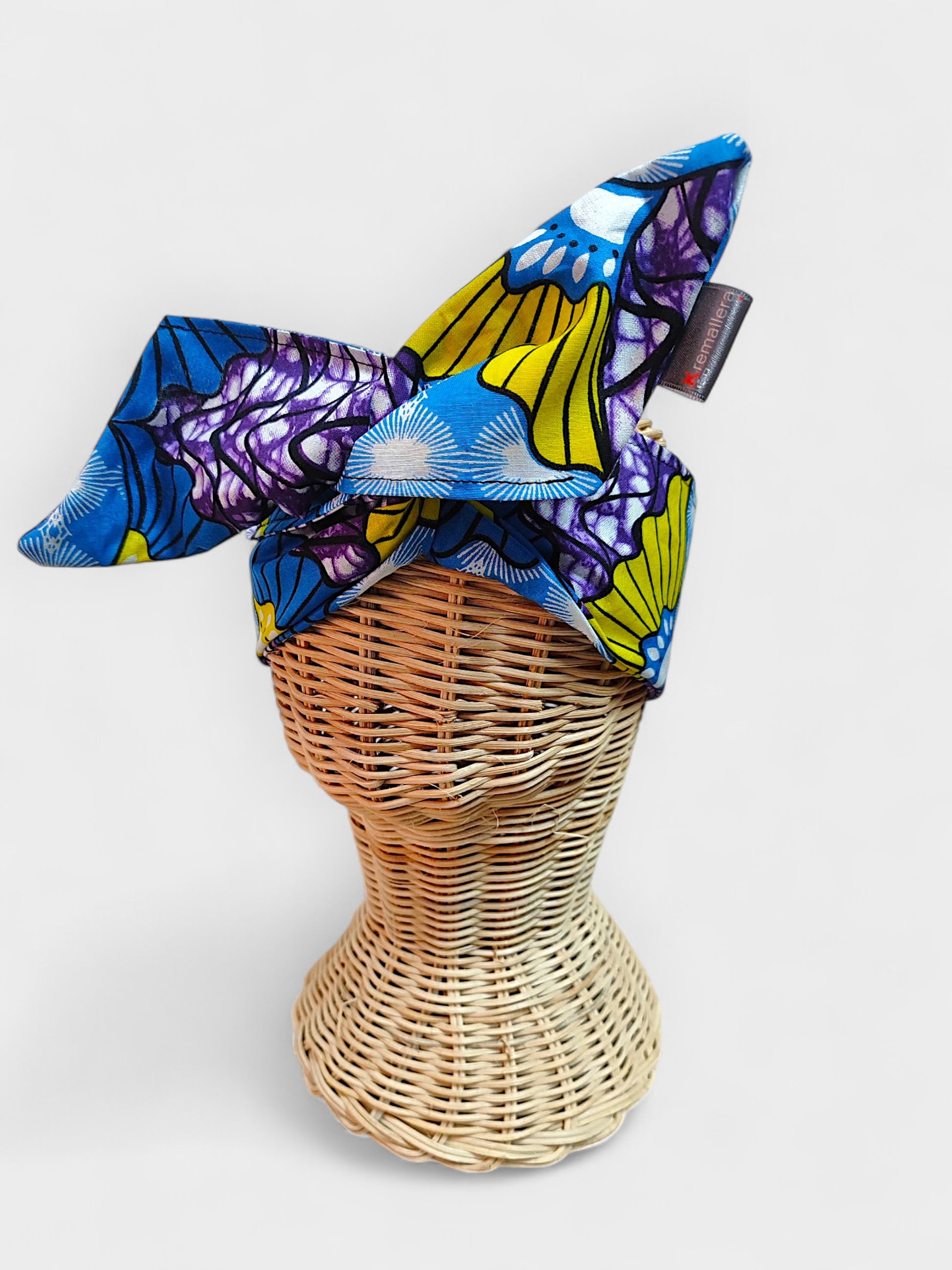 Diadema de tela África azul