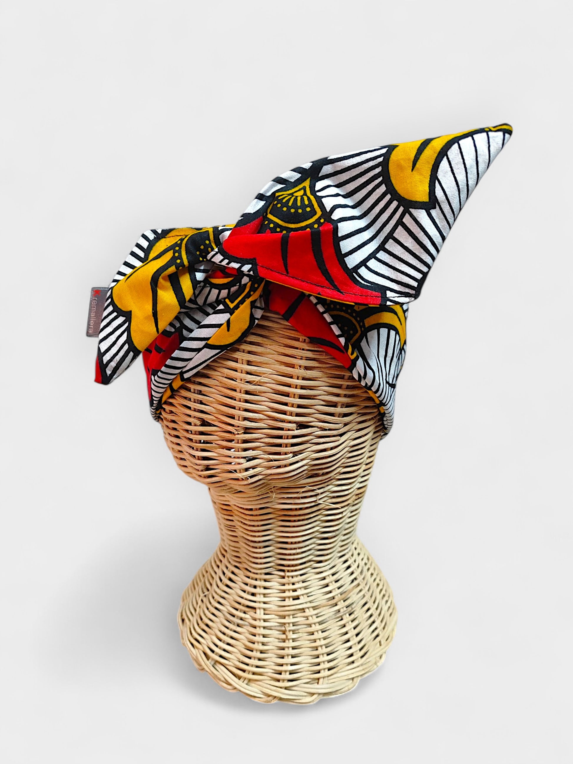 Diadema de tela África hoja grande