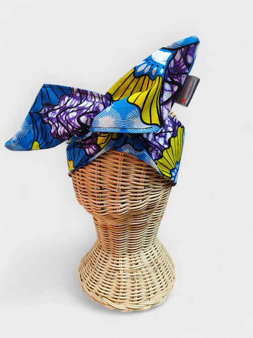Diadema de tela África azul