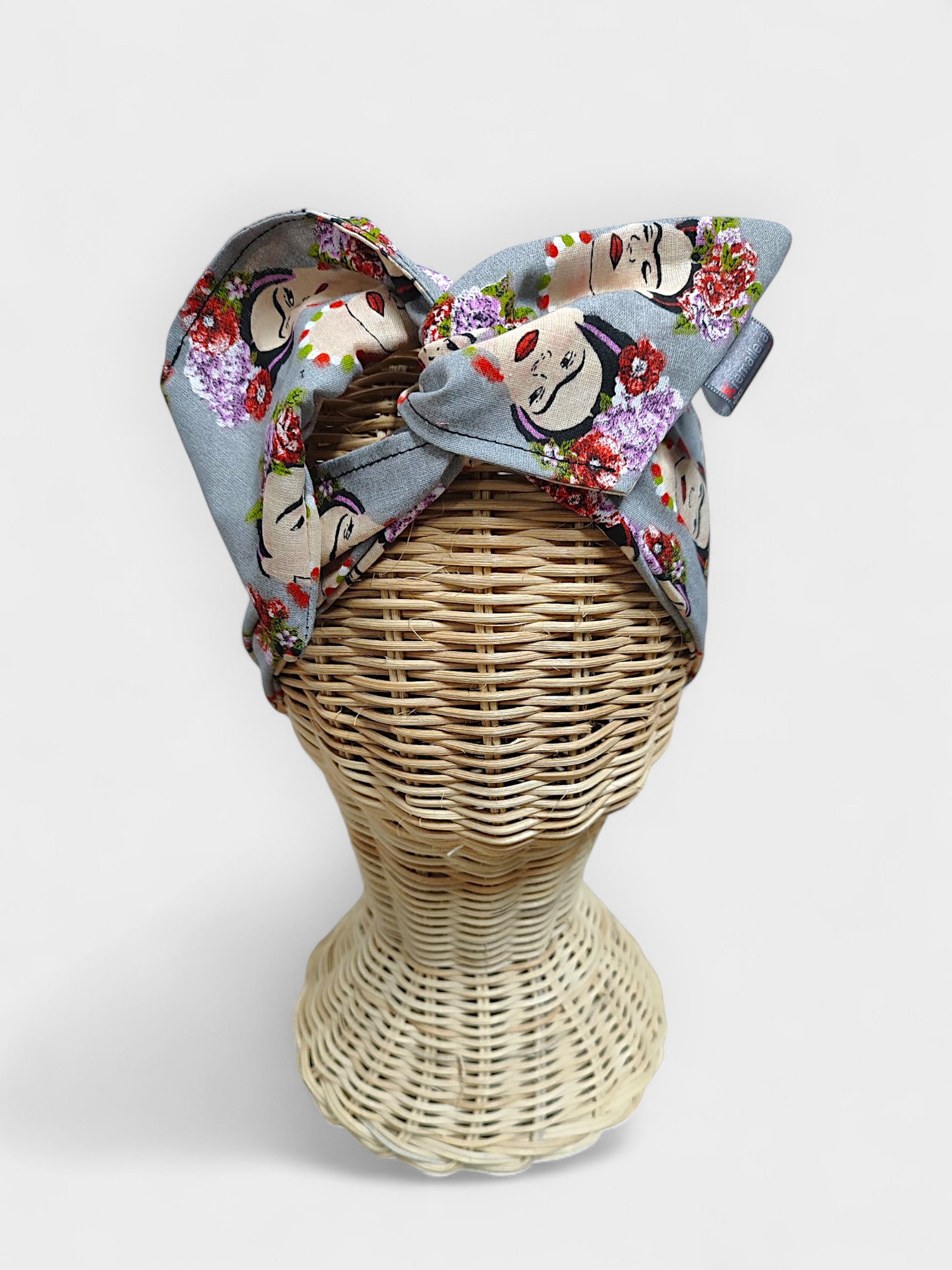 Diadema de tela Frida Gris