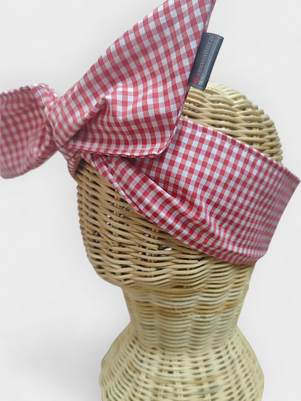Diadema de tela Vichy Rojo