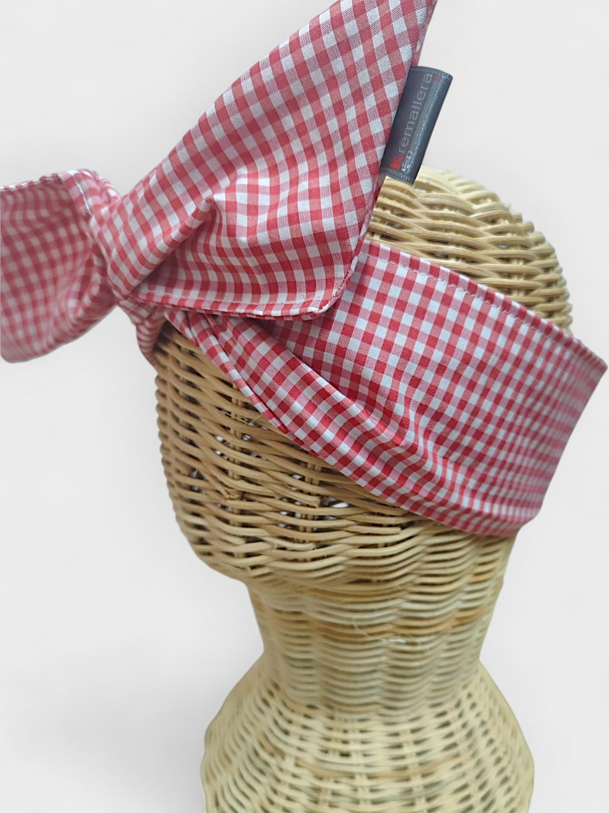 Diadema de tela Vichy Rojo