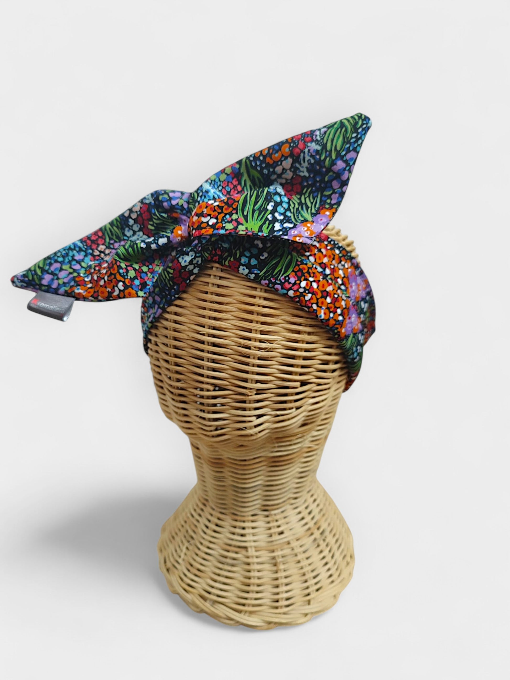 Diadema de tela Flores Puntillismo